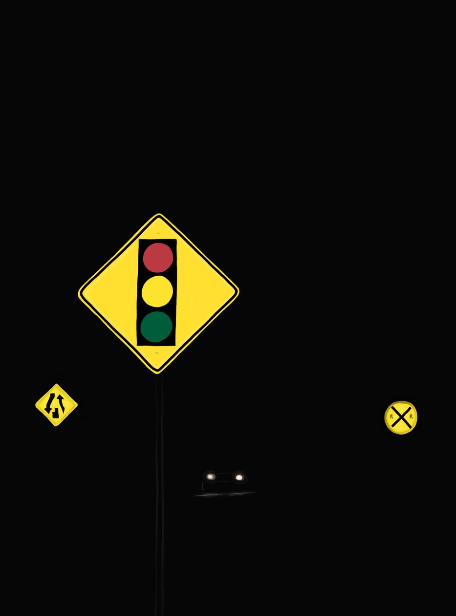 Driving The Road At Night # 6 Brooklyn (grafika cyfrowa) autorstwa Evan Sklar