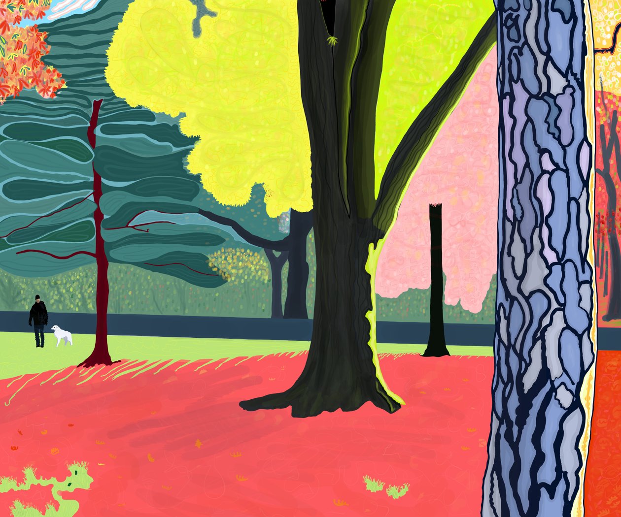Jesień, Prospect Park (grafika cyfrowa) autorstwa Evan Sklar