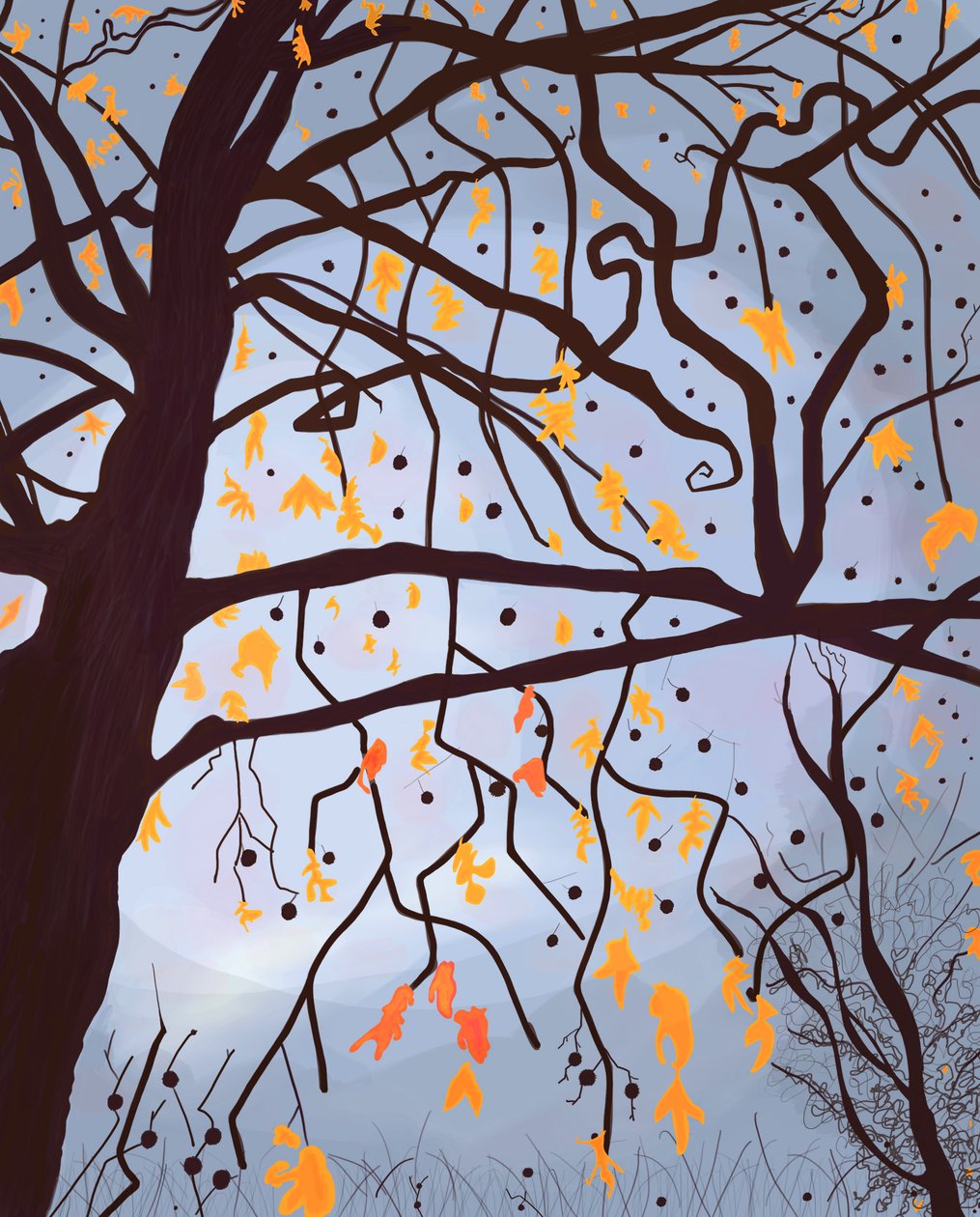 London Planetree , Brooklyn (sztuka cyfrowa) autorstwa Evan Sklar