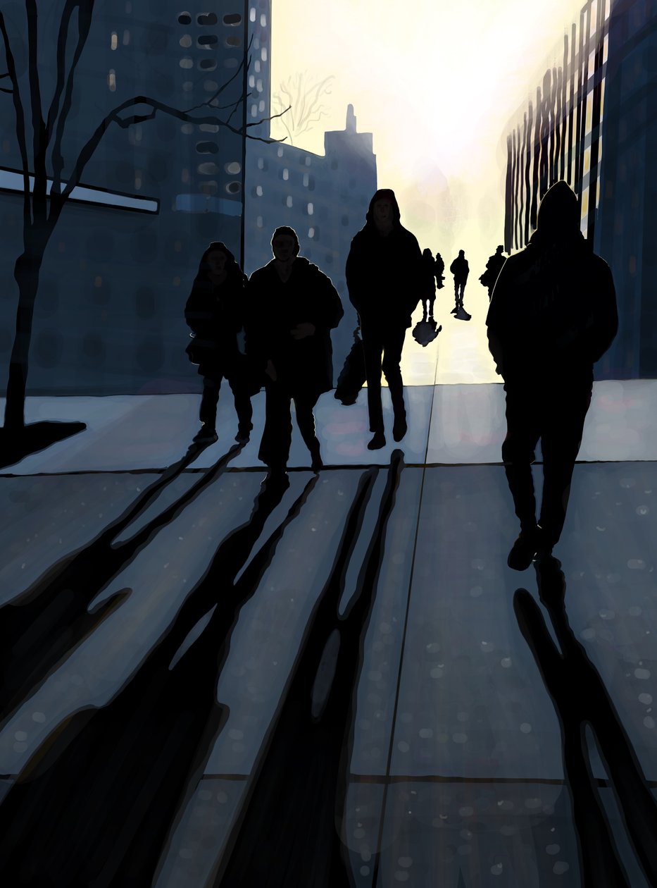 Chodnik na Manhattanie (grafika cyfrowa) autorstwa Evan Sklar