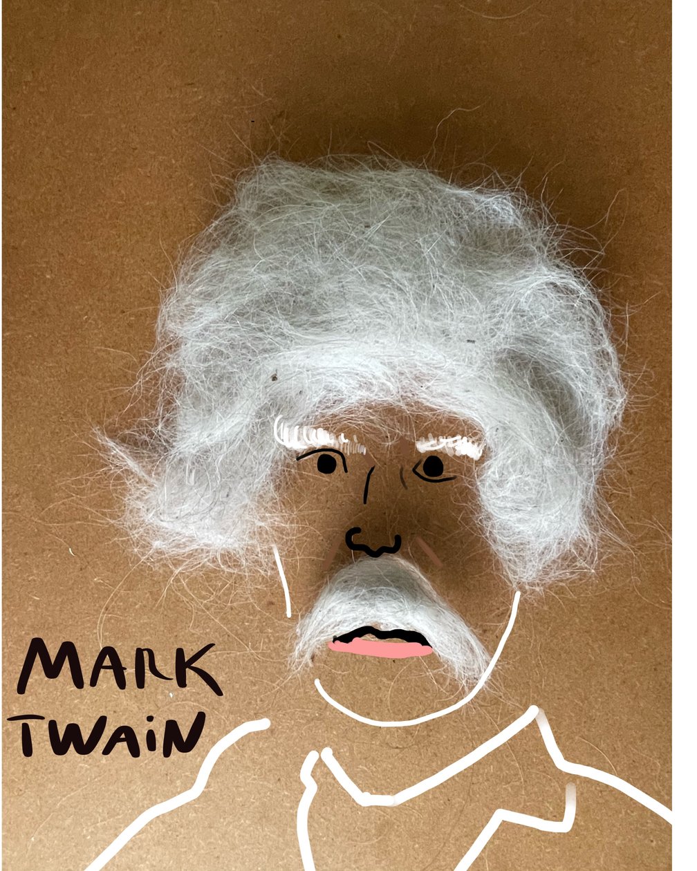 Mark Twain (rysunek kolażowy) autorstwa Evan Sklar