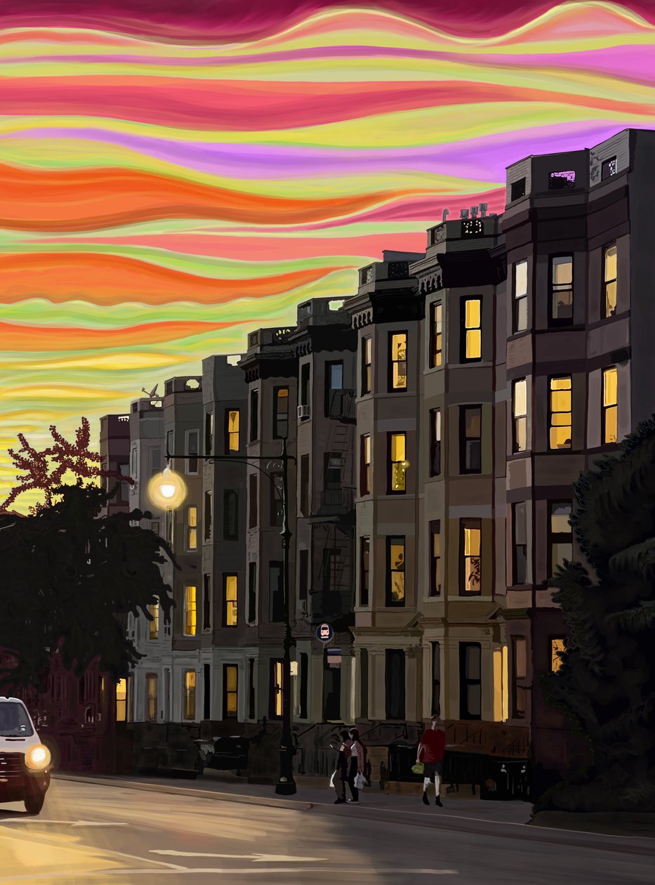 Ninth Street Nine A.M. (grafika cyfrowa) autorstwa Evan Sklar