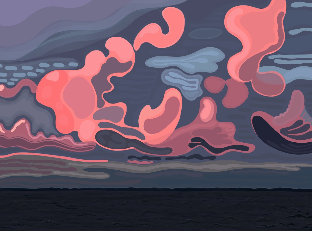 Ocean i chmury, Brooklyn (grafika cyfrowa) autorstwa Evan Sklar