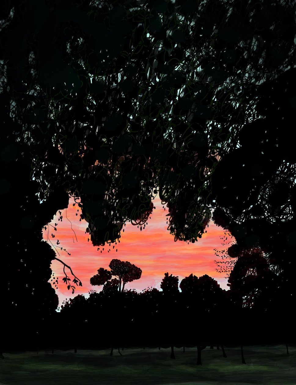 October First Light, Prospect Park At 9th Street, Brooklyn (grafika cyfrowa) autorstwa Evan Sklar