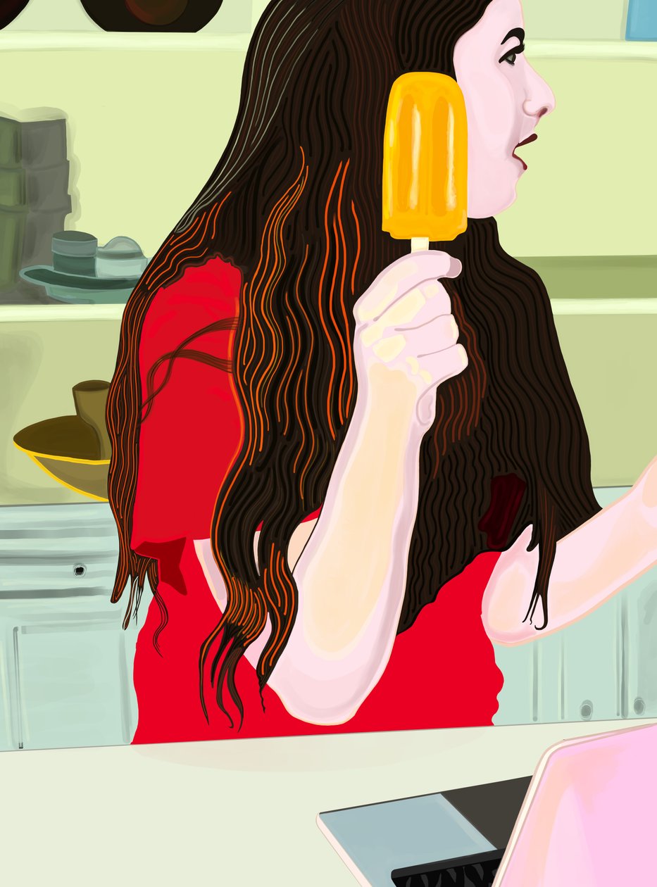 Pomarańczowy Popsicle (grafika cyfrowa) autorstwa Evan Sklar