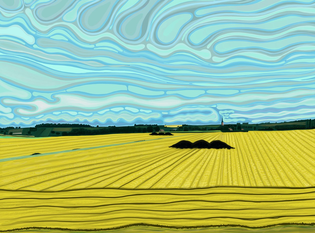 Obrzeża Calais, Francja (grafika cyfrowa) autorstwa Evan Sklar