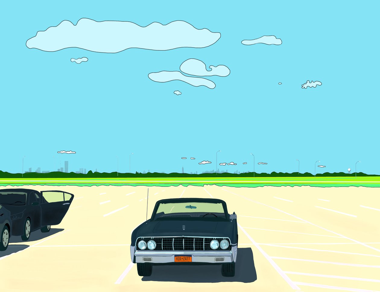 Parking, Rockaway Beach (grafika cyfrowa) autorstwa Evan Sklar