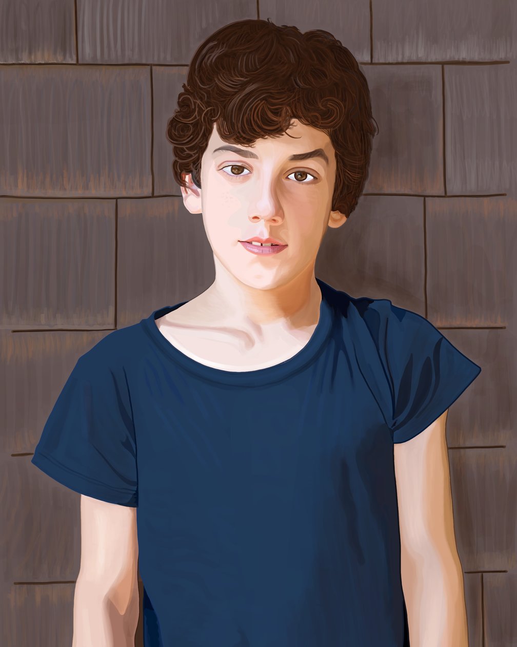 Portret chłopca, Brooklyn (grafika cyfrowa) autorstwa Evan Sklar