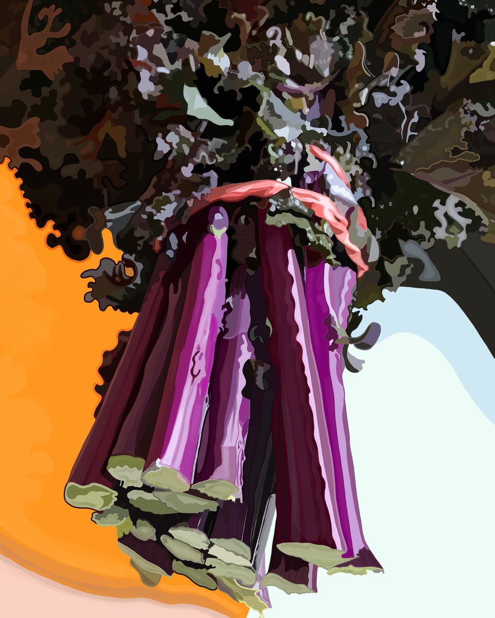Purple Kale, Brooklyn (grafika cyfrowa) autorstwa Evan Sklar