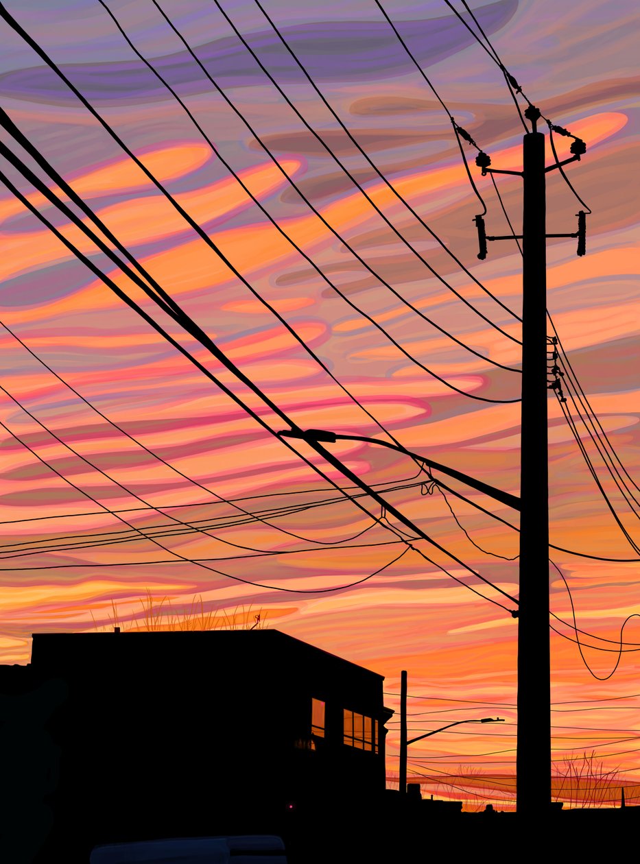 Red Hook, Brooklyn, Świt (grafika cyfrowa) autorstwa Evan Sklar