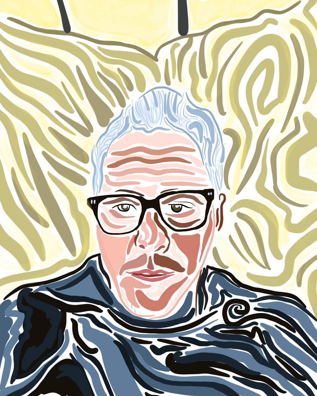 Autoportret w New Haven (grafika cyfrowa) autorstwa Evan Sklar
