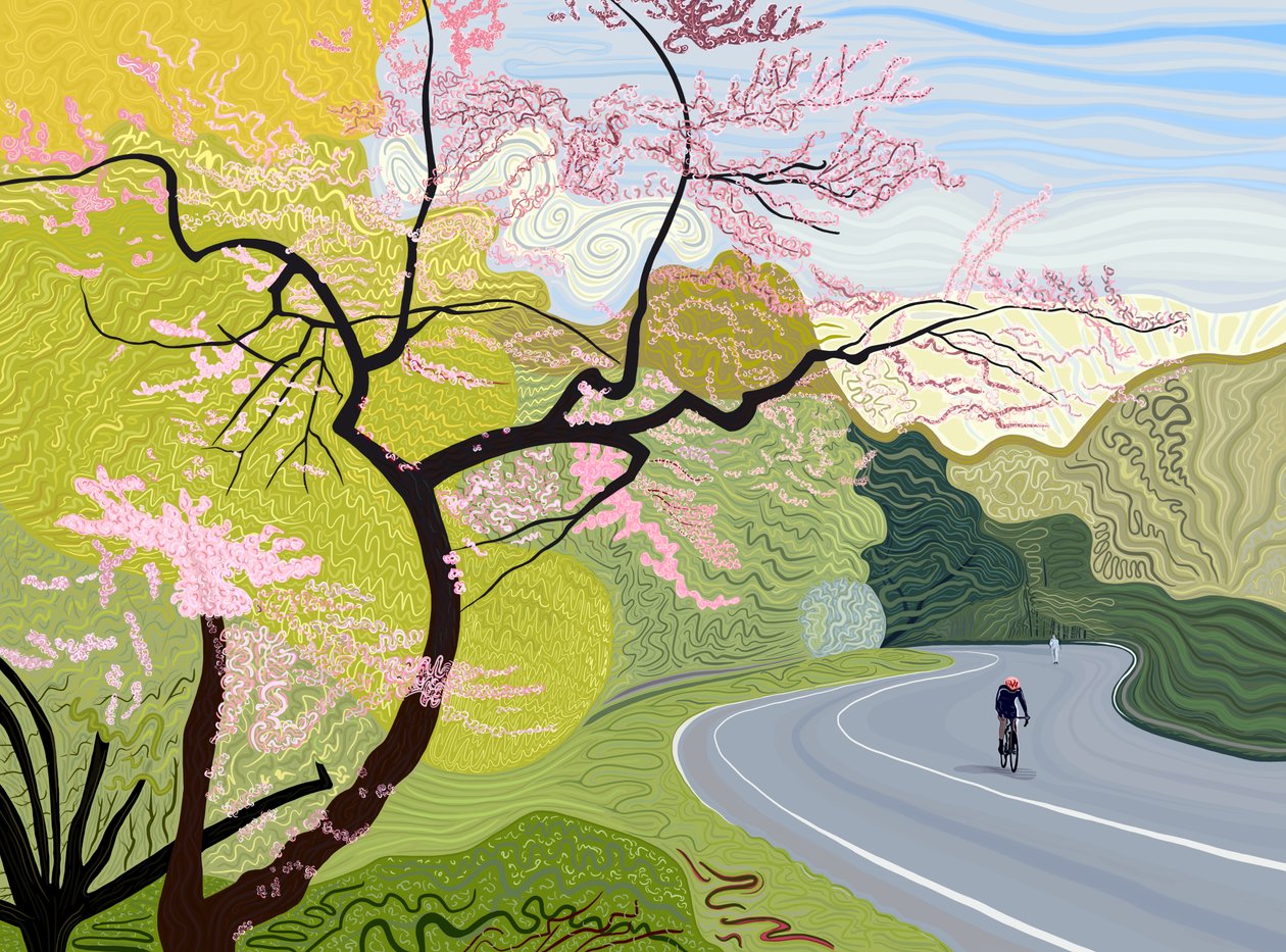 Wiosenny rowerzysta w Prospect Park (grafika cyfrowa) autorstwa Evan Sklar