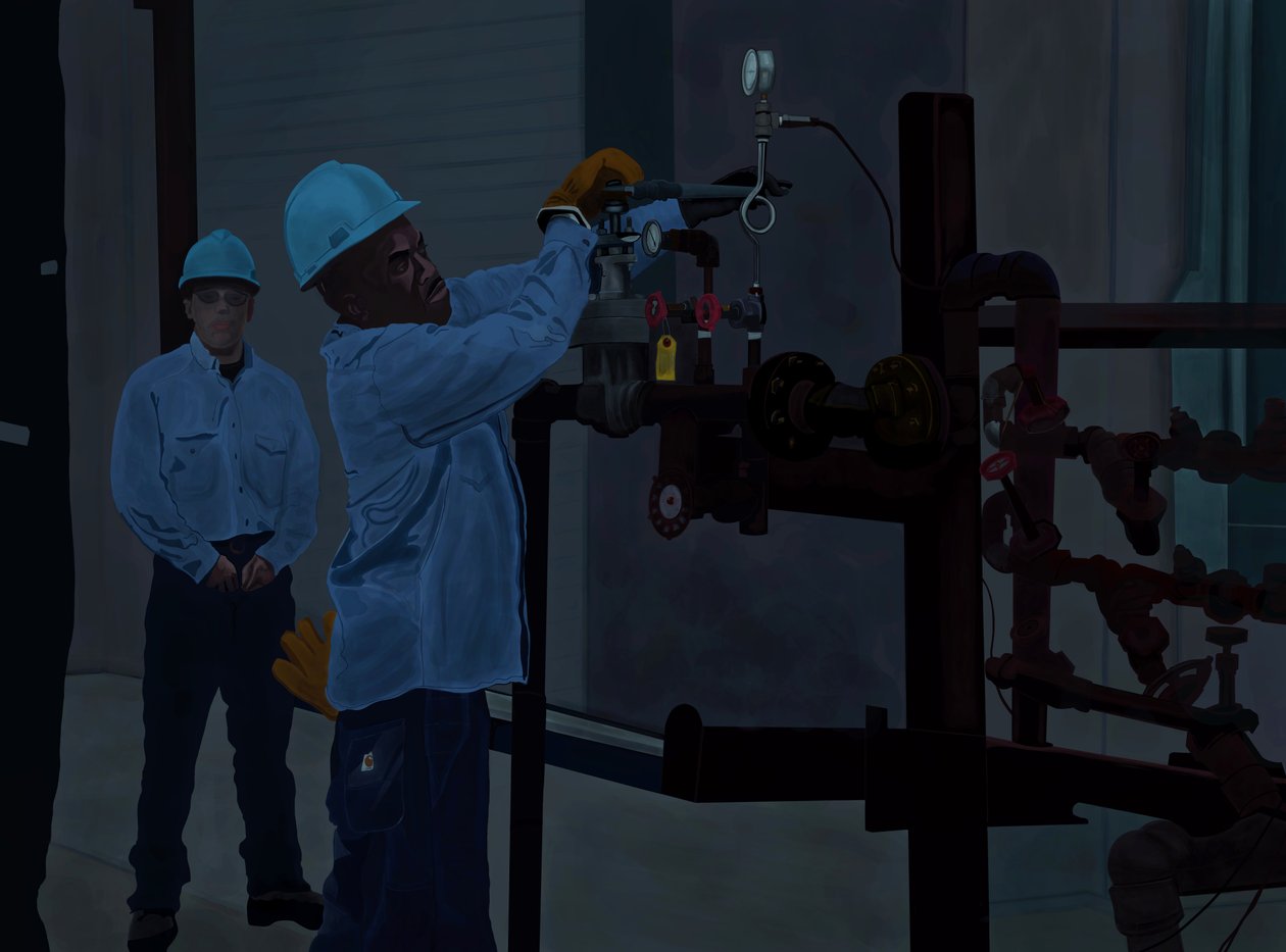 Steam Workers (grafika cyfrowa) autorstwa Evan Sklar