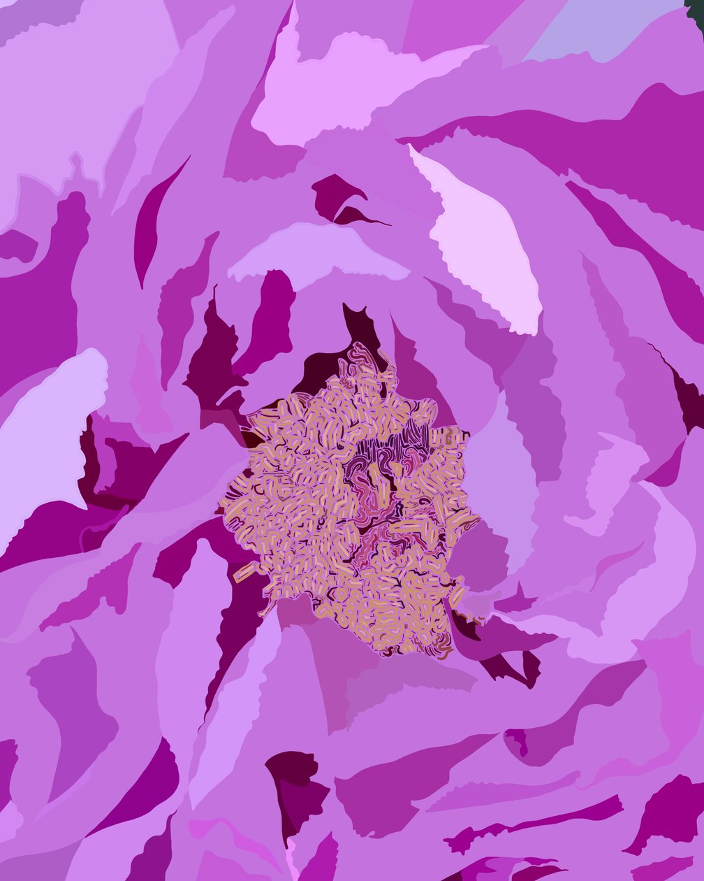 Piwonia drzewiasta, ok. 2020-24 (grafika cyfrowa) autorstwa Evan Sklar