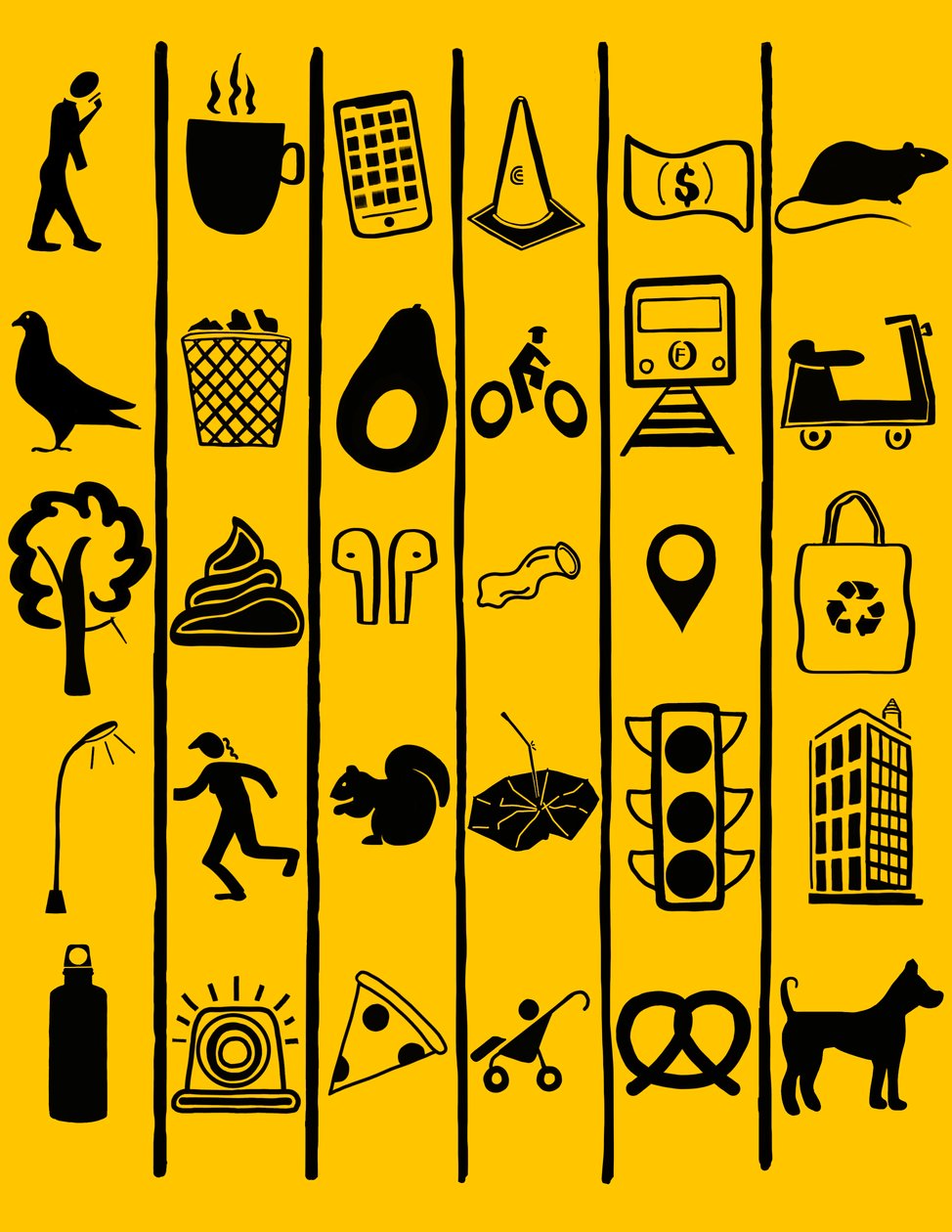 Urban Hieroglyphics, Brooklyn (sztuka cyfrowa) autorstwa Evan Sklar