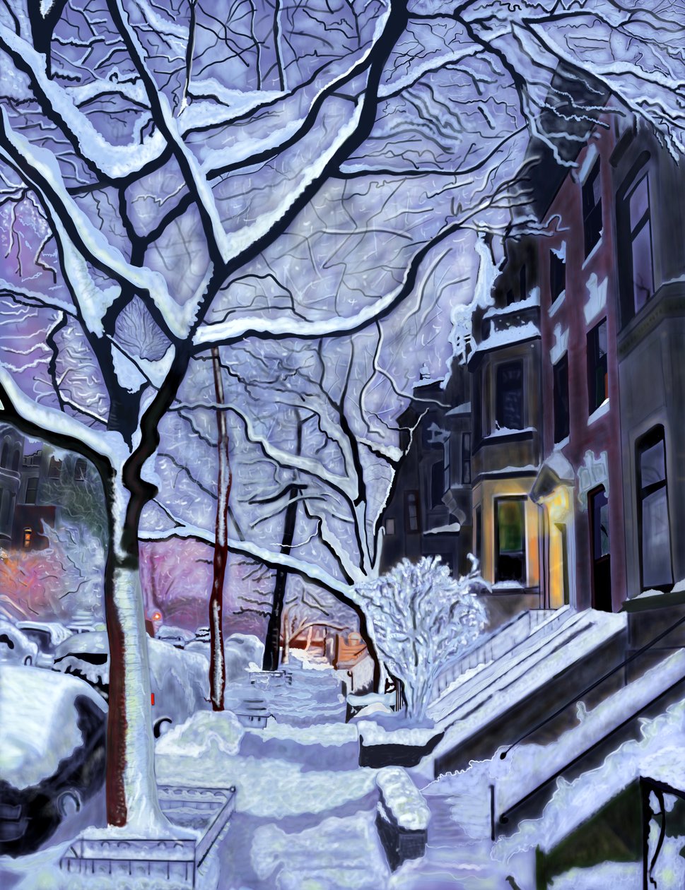 Mokry śnieg, pierwsze światło, Brooklyn (grafika cyfrowa) autorstwa Evan Sklar