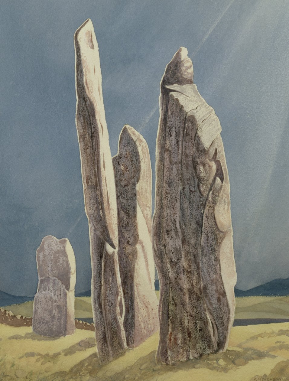 Wysokie kamienie Callanish, wyspa Lewis autorstwa Evangeline Dickson
