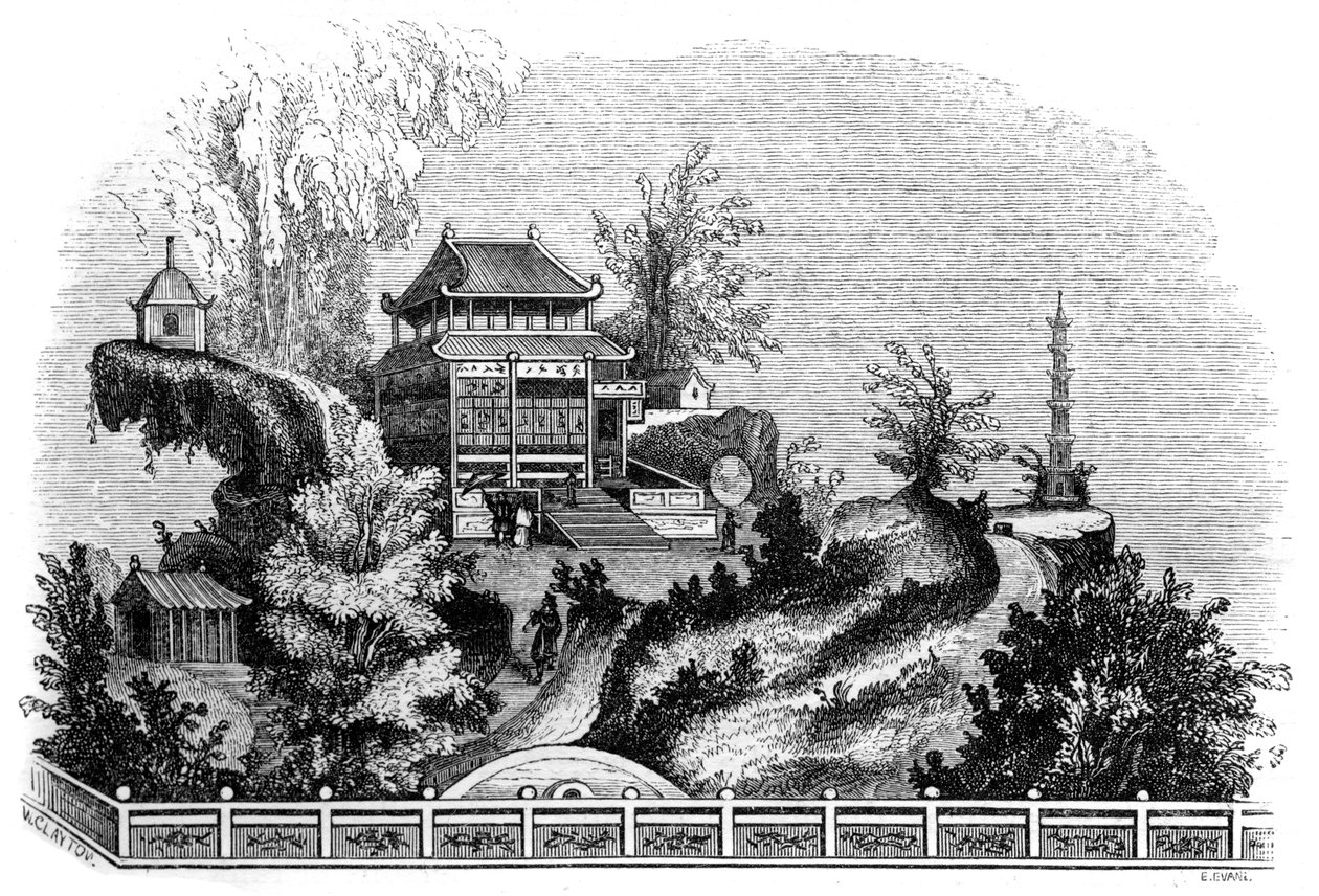 Chińska willa letnia, 1847 autorstwa Evans