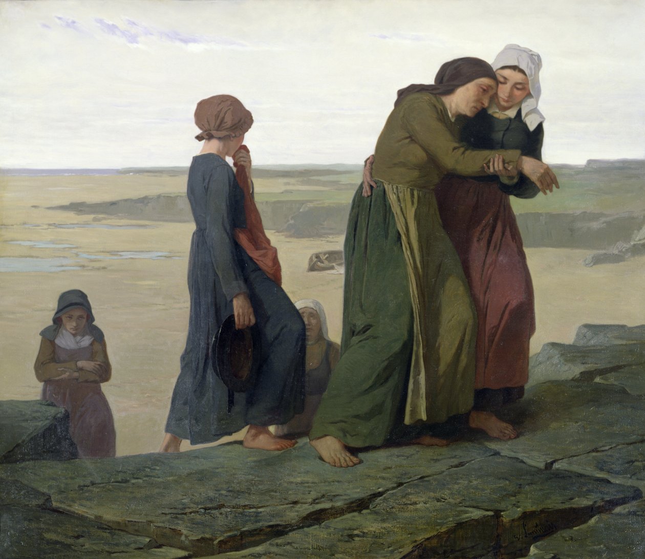 Wdowa lub rodzina rybaka autorstwa Evariste Vital Luminais