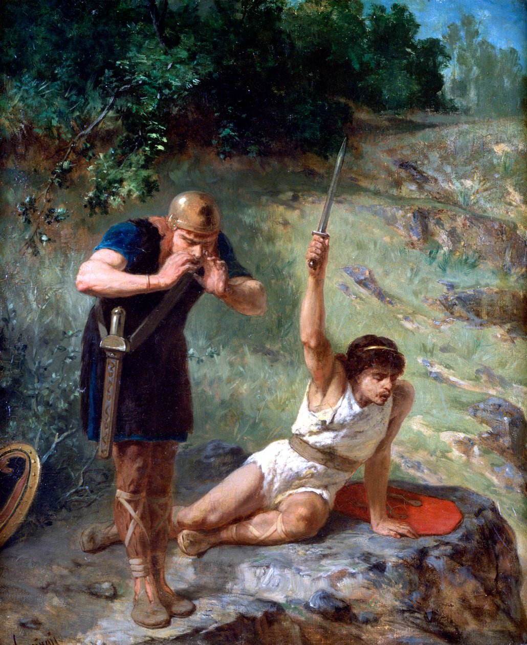 Wzywa rycerza, c1842-1896 autorstwa Evariste Vital Luminais