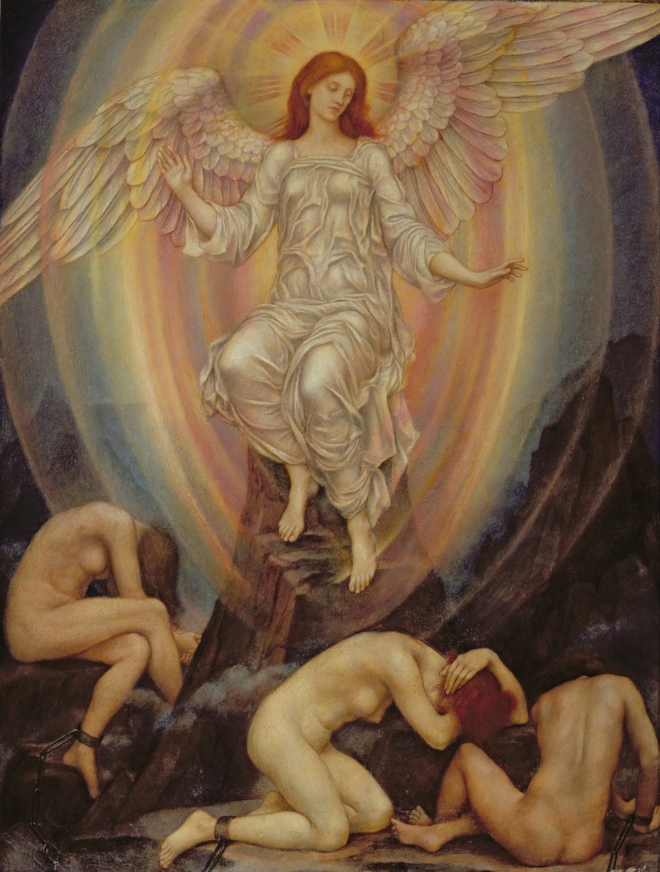 Światło świeci w ciemności, a ciemność tego nie ogarnia, 1906 autorstwa Evelyn De Morgan