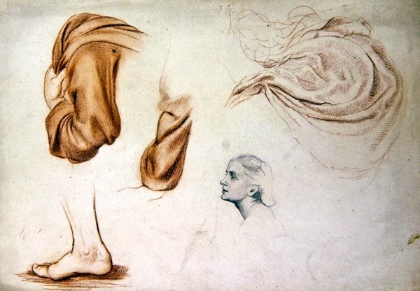 Draperia, stopa i głowa do „przemijania miłości” autorstwa Evelyn De Morgan