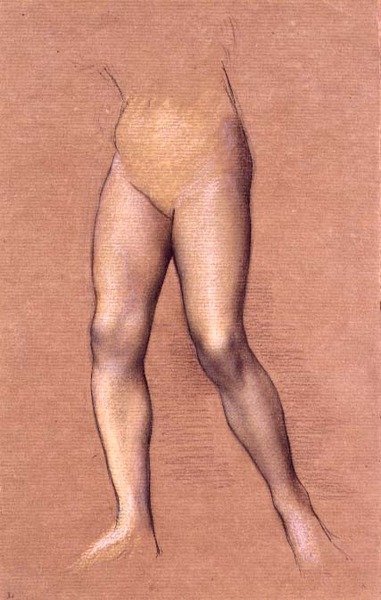 Studium figury (kreda na papierze) autorstwa Evelyn De Morgan