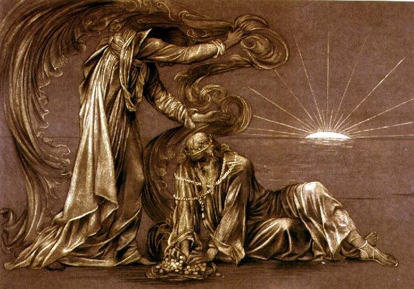 Zakończone badania dla Earthbound, c.1897 (kreda) (patrz 27982) autorstwa Evelyn De Morgan