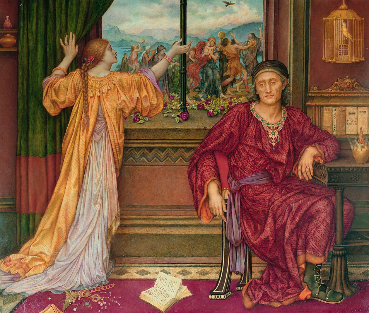 La cage doree - Pozłacana klatka, De Morgan, Evelyn (1855-1919). Olej na płótnie, Między 1900 a 1919. Galeria Watts autorstwa Evelyn De Morgan
