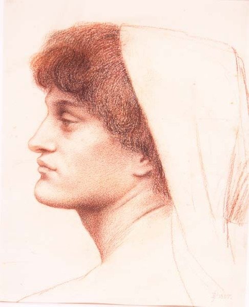 Profil kobiecej głowy autorstwa Evelyn De Morgan
