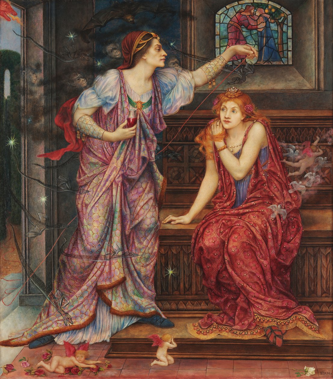 Królowa Eleonora amp; Uczciwa Rosamunda autorstwa Evelyn De Morgan