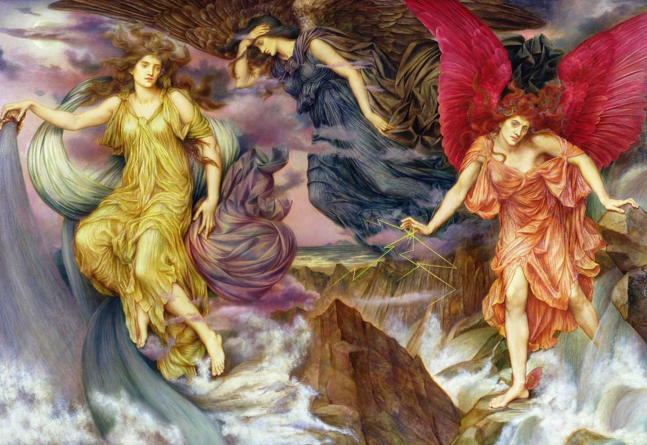 Duchy Burzy, 1900 autorstwa Evelyn De Morgan