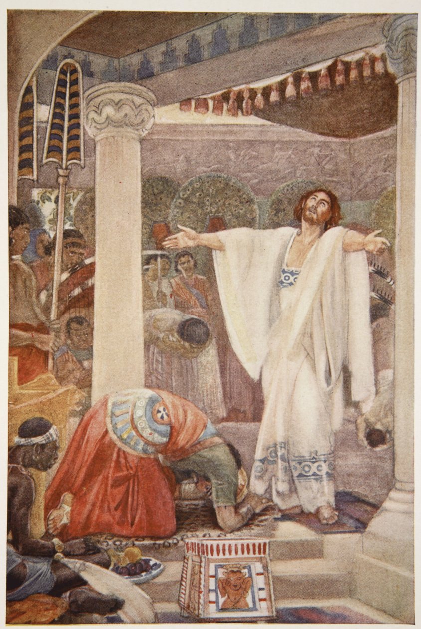 Daniel interpretuje sen Nabuchodonozora, ilustracja z „Mity i legendy Babilonii i Asyrii” Lewisa Spence