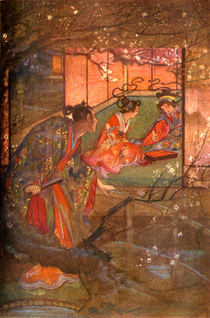 „Kato Sayemon w swoim Pałacu Szoguna Ashikaga”, 1912. autorstwa Evelyn Paul
