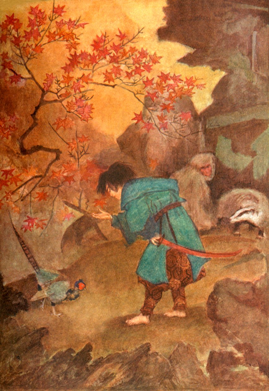 „Momotaro i bażant”, 1912. autorstwa Evelyn Paul