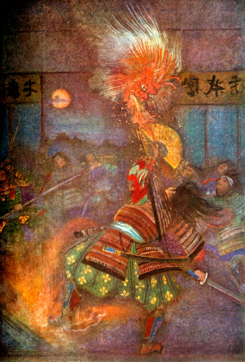 „Raiko zabija Goblina z Oyeyamy”, 1912. autorstwa Evelyn Paul
