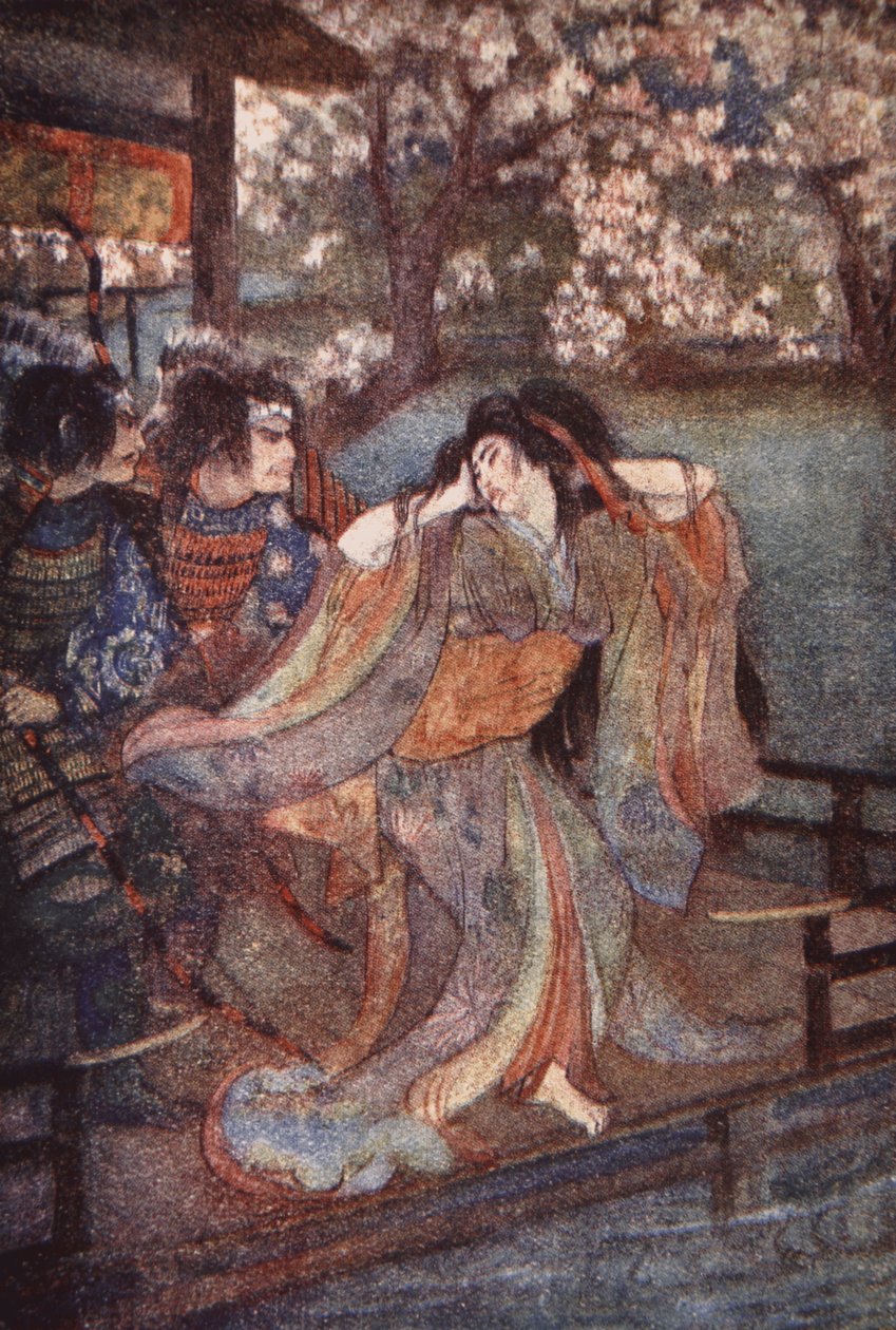Dziewica z Unai, ilustracja z „Mity i legendy Japonii” F. Hadlanda Davisa autorstwa Evelyn Paul