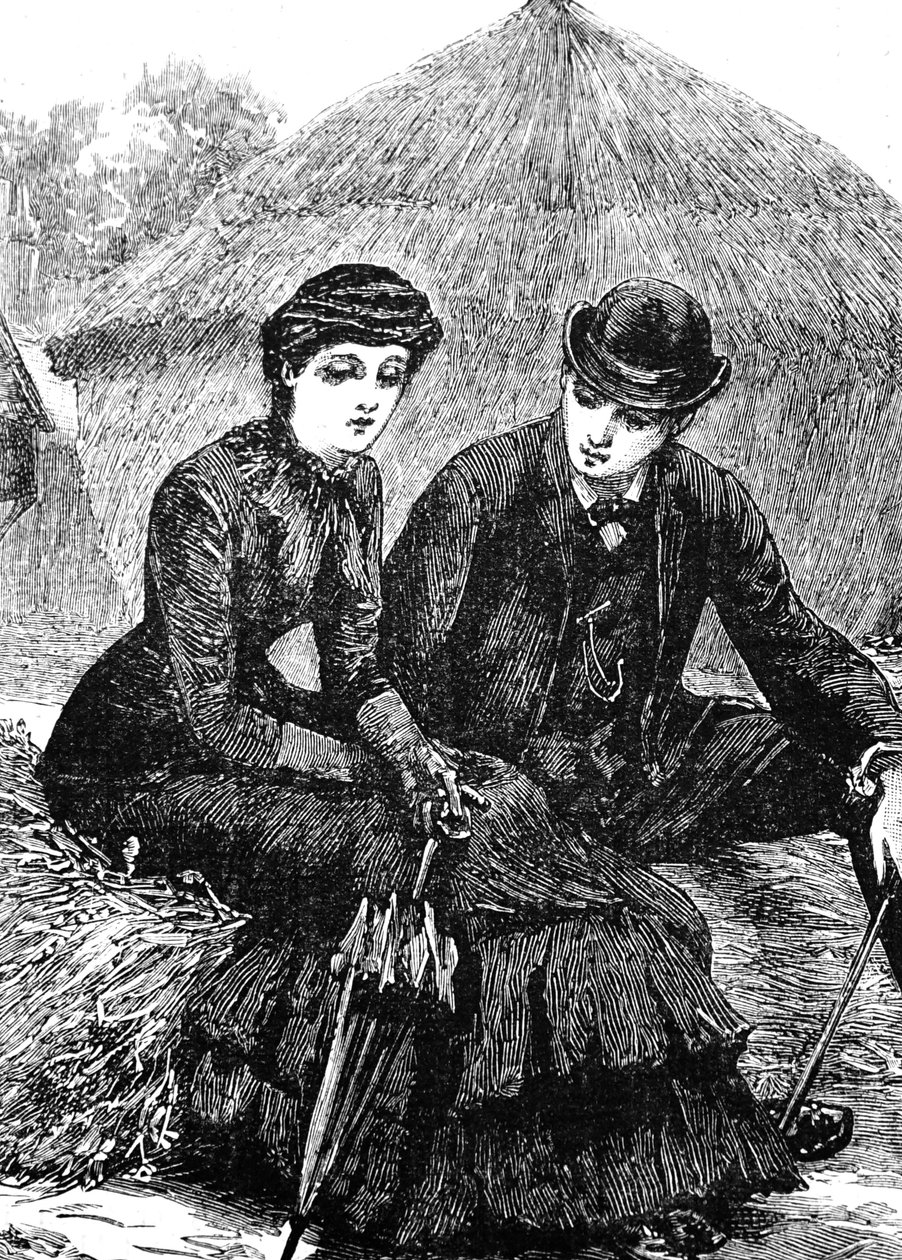 Młoda para siedzi razem autorstwa Everard Hopkins
