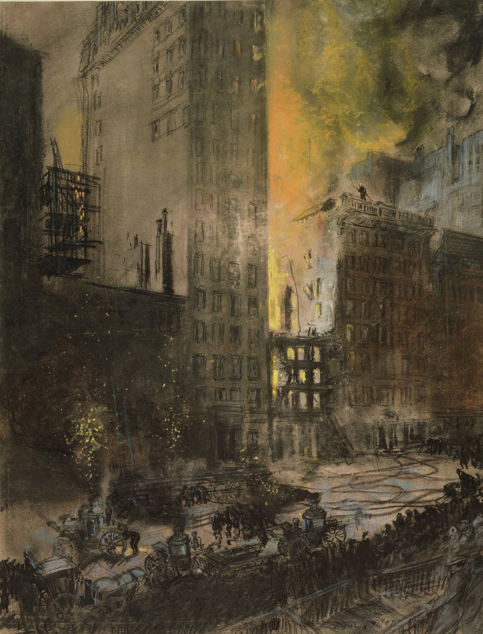 Pożar na 24th Street, Nowy Jork autorstwa Everett Shinn
