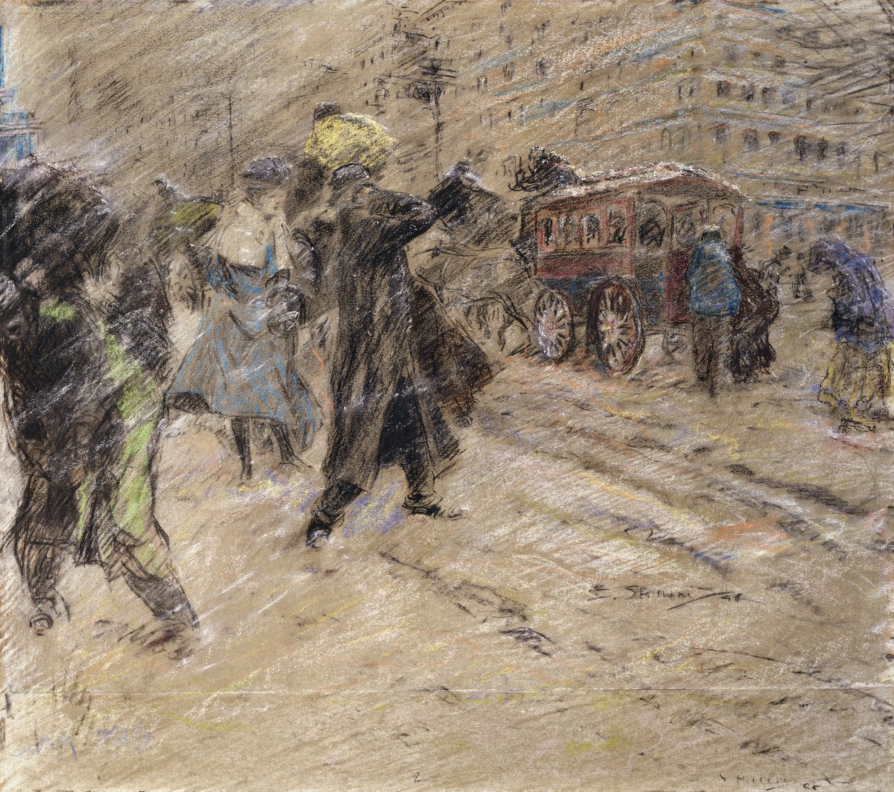 Burza śnieżna, Madison Square, Nowy Jork autorstwa Everett Shinn