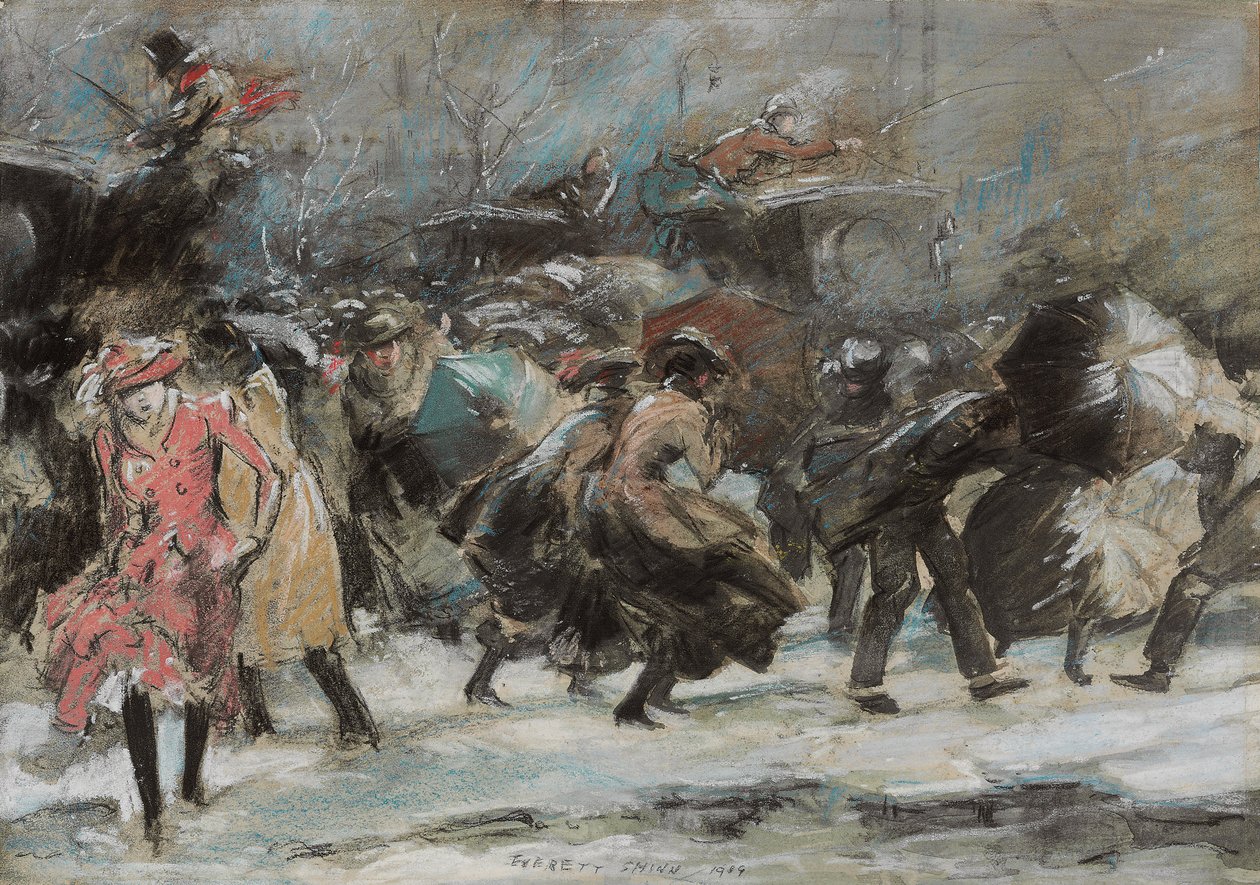 Burza śnieżna na Broadwayu autorstwa Everett Shinn