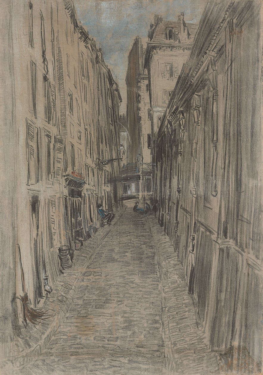 Ulica w Paryżu (pastel na płótnie) autorstwa Everett Shinn