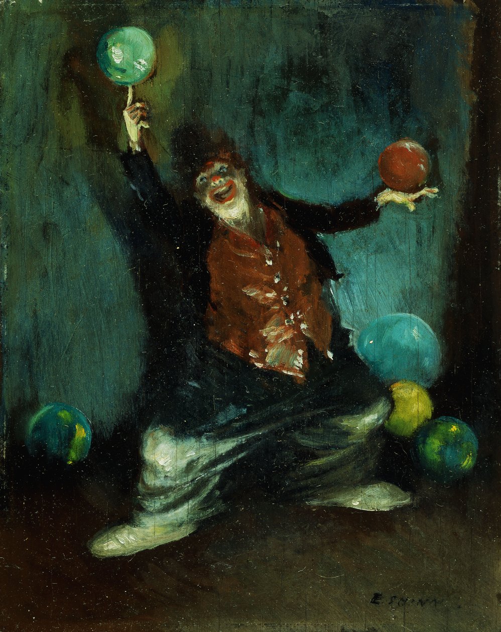 Żonglujący klaun autorstwa Everett Shinn