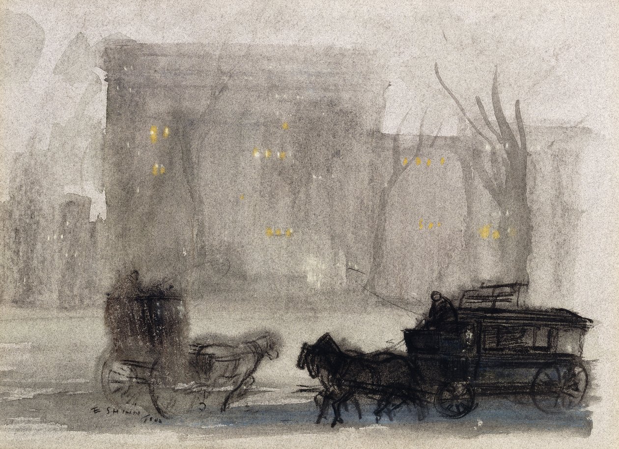 Widok na Nowy Jork - Plac Waszyngtona autorstwa Everett Shinn