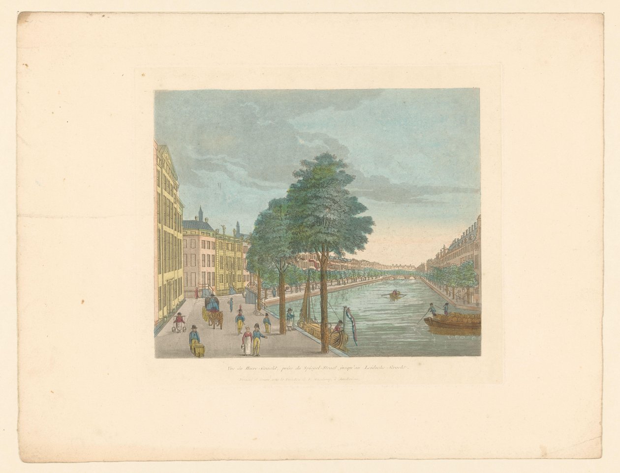 Widok na Herengracht przy Spiegelstraat w Amsterdamie Vue du Heere-Gracht, nagroda du Spiegel-Street jusqu