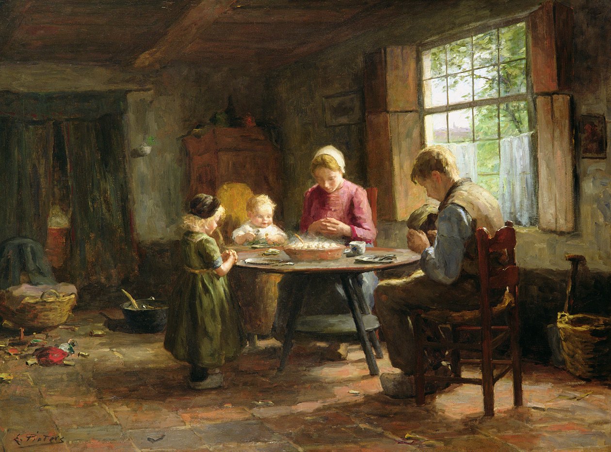 Holenderskie wnętrze - Grace Before the Meal autorstwa Evert Pieters