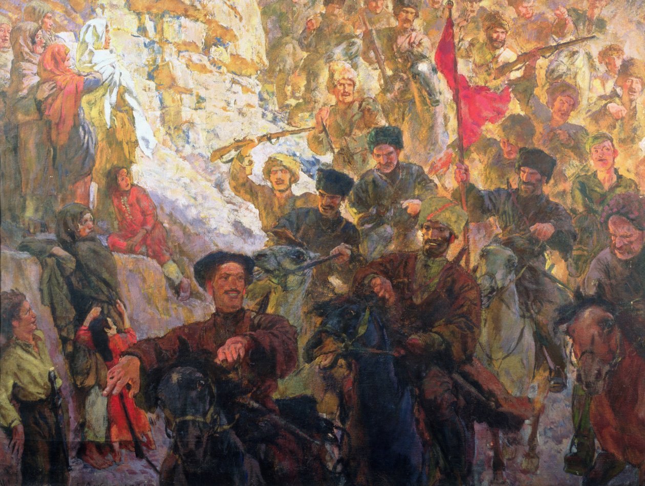 Czerwoni partyzanci z Dagestanu autorstwa Evgeni Evgenievitch Lanceray