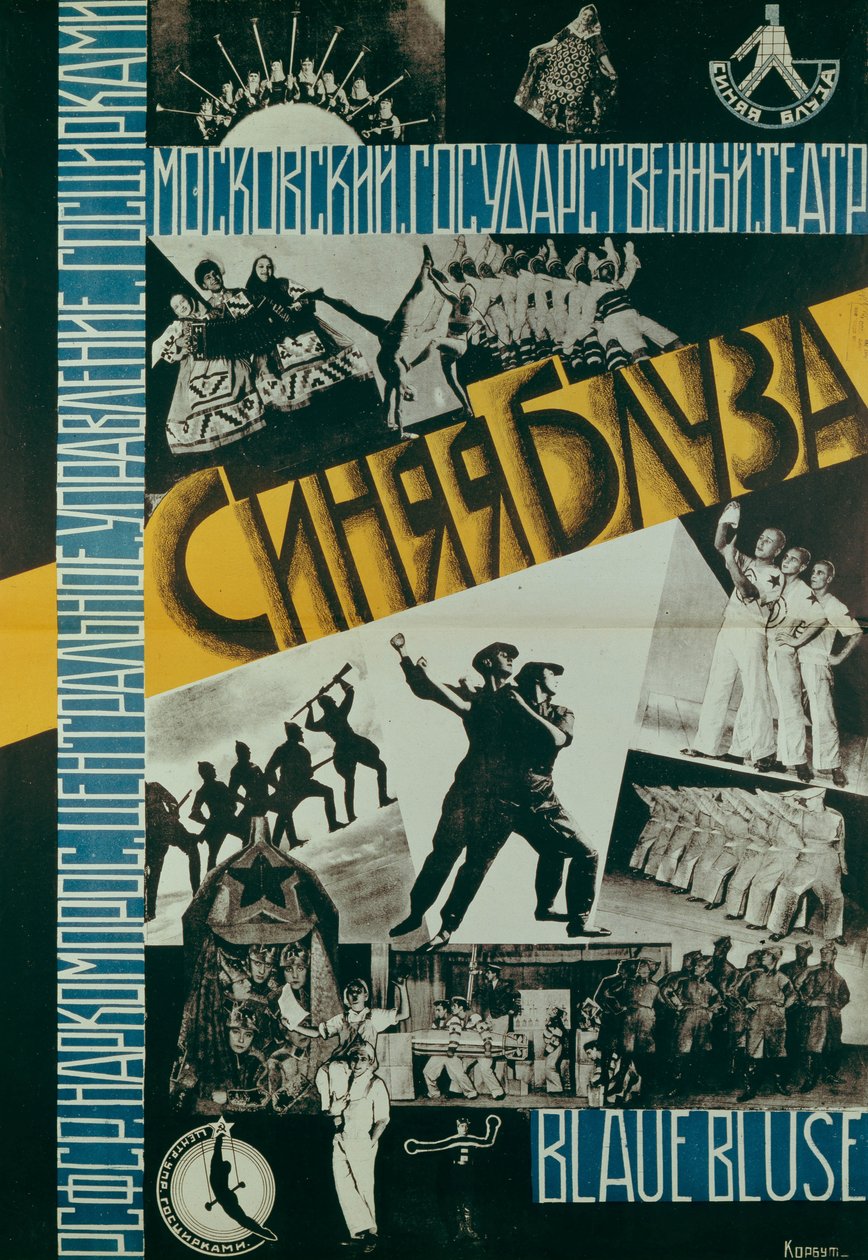 Plakat do Niebieskiej Bluzki Teatralnej, 1926 autorstwa Evgenia Korbut