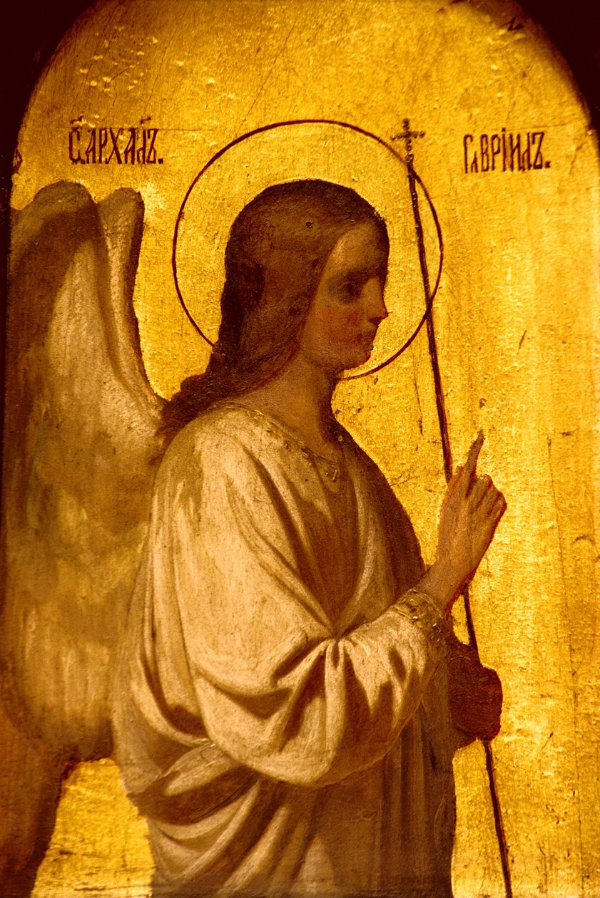 Fragment ikonostasu przedstawiającego Anioła Zwiastowania, 1861 (zob. 248115, 248117 i 252660) autorstwa Evgraf Sorokine