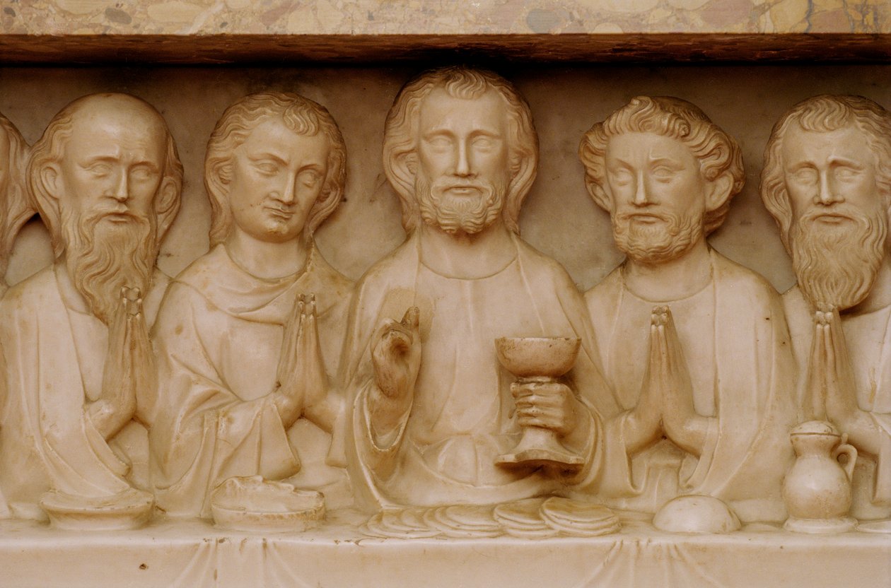Ostatnia Wieczerza, detal ok. 1340 (zob. też 252648) (marmur) autorstwa Evrard d